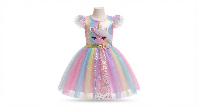 Robe licorne pailletée