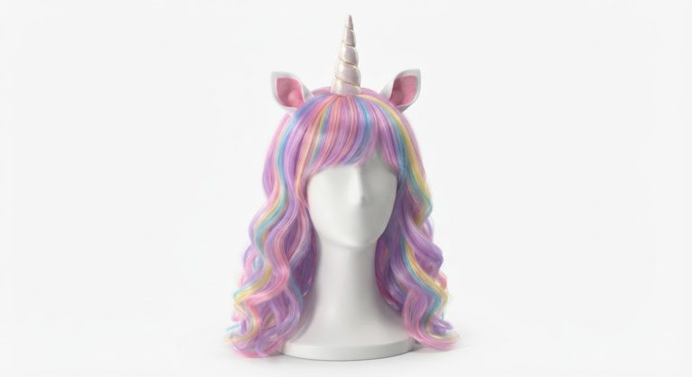Perruque licorne avec corne