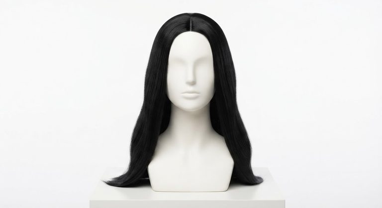 Perruque Morticia noire