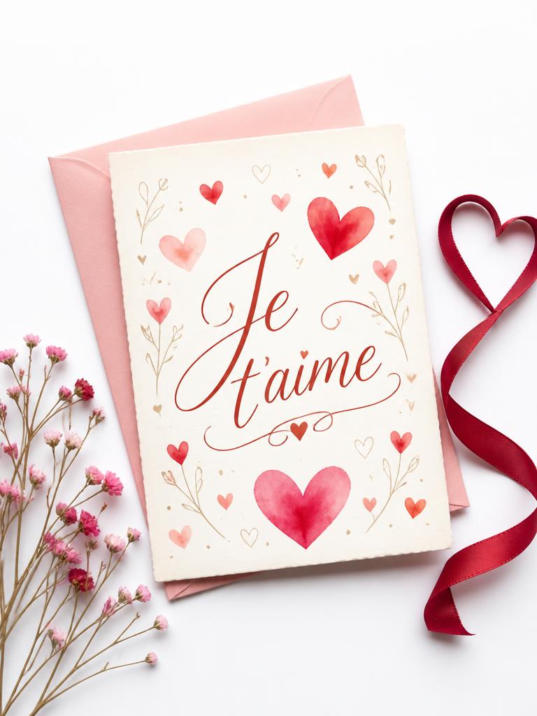 Je t'aime aquarelle