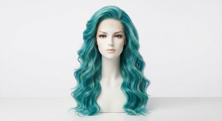 Perruque sirène turquoise