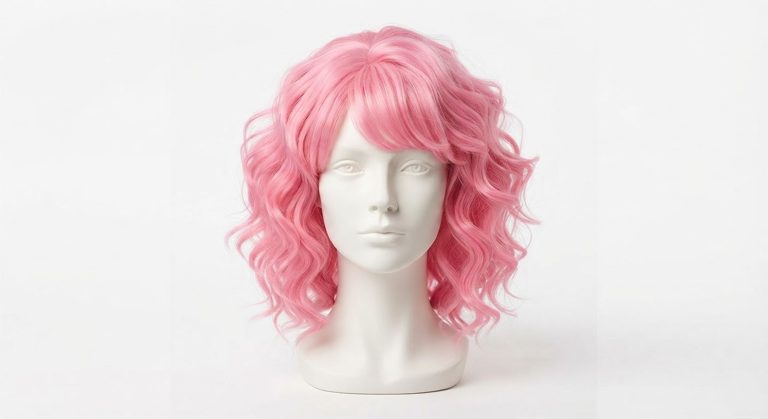 Perruque rose bubble